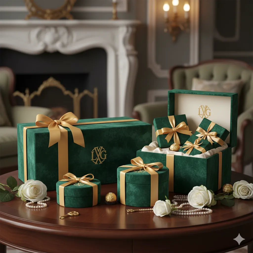 Luxury velvet gift box set